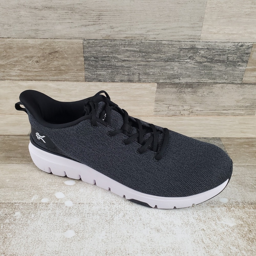 Kuru Flex Via Mens Shoes Sz 13.5 Running Jet Black Bright White Lace Up Sneakers